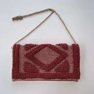 Clutch - burgundy with optional crossbody chain